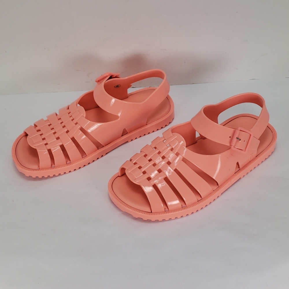 NEW MELISSA FRANCXS PEACH JELLY OPEN TOE STRAPPY SANDALS 9